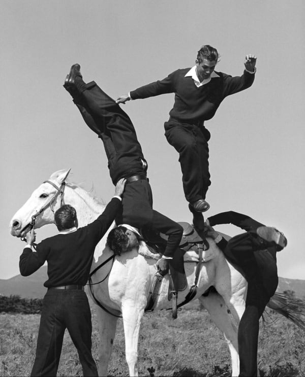 Bruce Weber, Stuntmen, Point Conception Beach, Santa Barbara, CA, 1987.