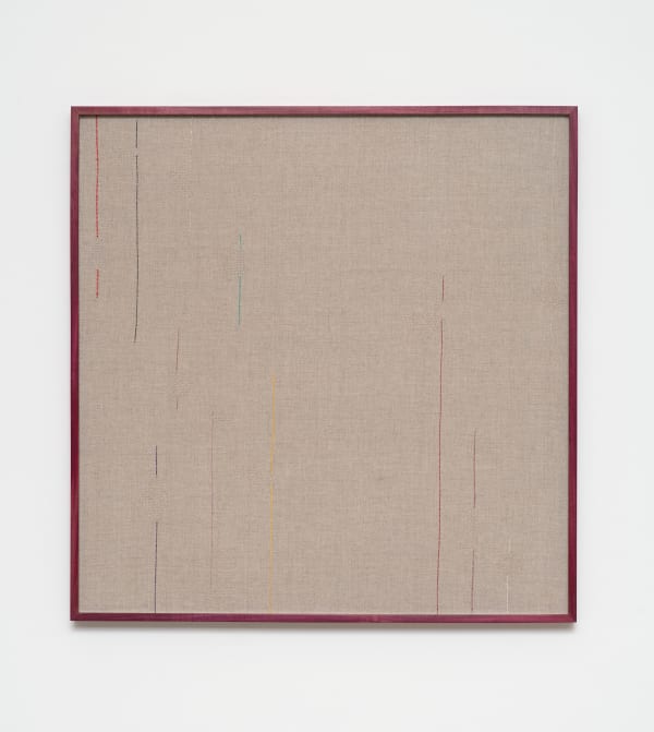 Tonico Lemos Auad Bandeirinhas, 2022 algodão, lã e seda sobre linho [cotton, wool and silk on linen] 65 x 64 x 3 cm 25 5/8 x 25 1/4 x 1 1/8 in