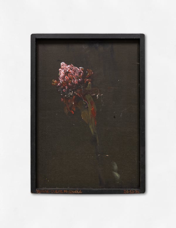 Janina McQuoid Coroa acesa, 2021 óleo sobre madeira [oil on wood] 33 x 24 cm [13 x 9 7/16]