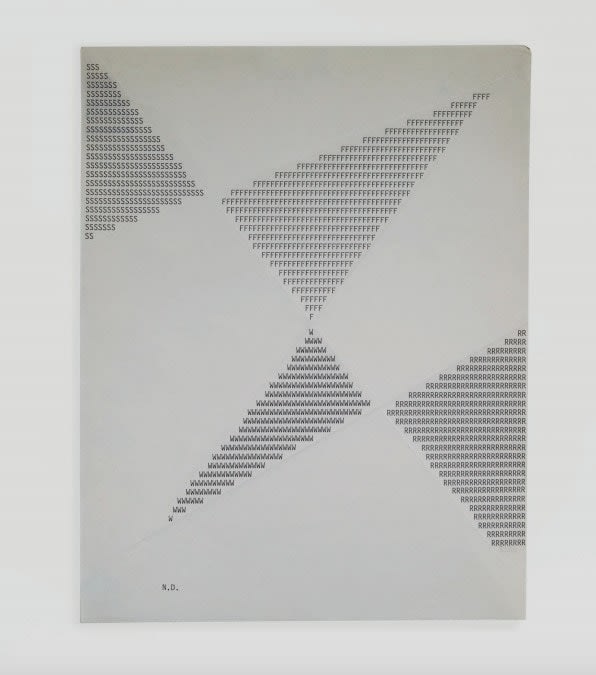 Mario García Torres My Life Is a Diagonal Line Shaped Up By Missed Meetings, n.d. tinta sobre papel 27,9 x 21,6 cm