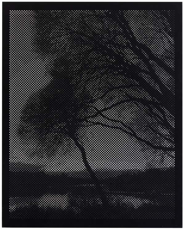 Anne-Karin Furunes Dusk I, 2022 acrylic paint and perforation on canvas 200 x 160 cm