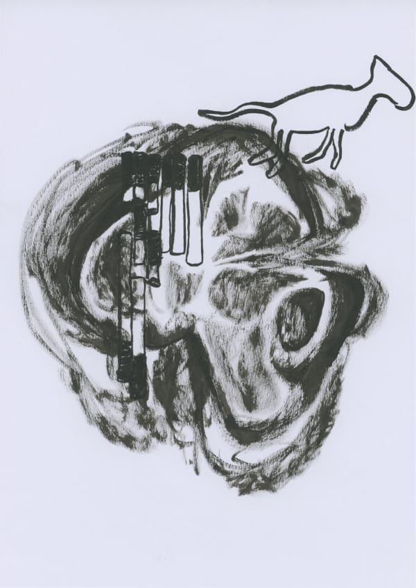 Jack Hogan Stream Drawing 35, 2025 Encre sur papier de qualité sans acide / Ink on archival paper 21 x 29,7 cm (A4)