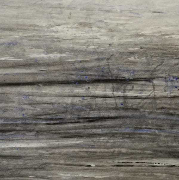 Đỗ-Nguyễn Lập-Xuân In Time For Spring Delay (03.2) - The Snow, 2023 performative painting in Vinterbros, Oslo, Norway, acrylic on paper 39 3/8 x 39 3/8 in 100 x 100 cm (in a series of 3) accompanied by a documentation video