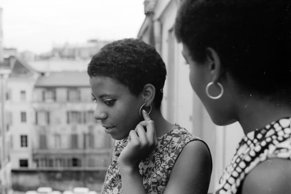 Gail and Caroline on the terrace, 4 Rue Regis