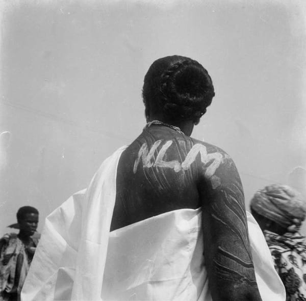 A member of the National Liberation Movement (NLM) at a political rally in Kumasi (central Ghana)