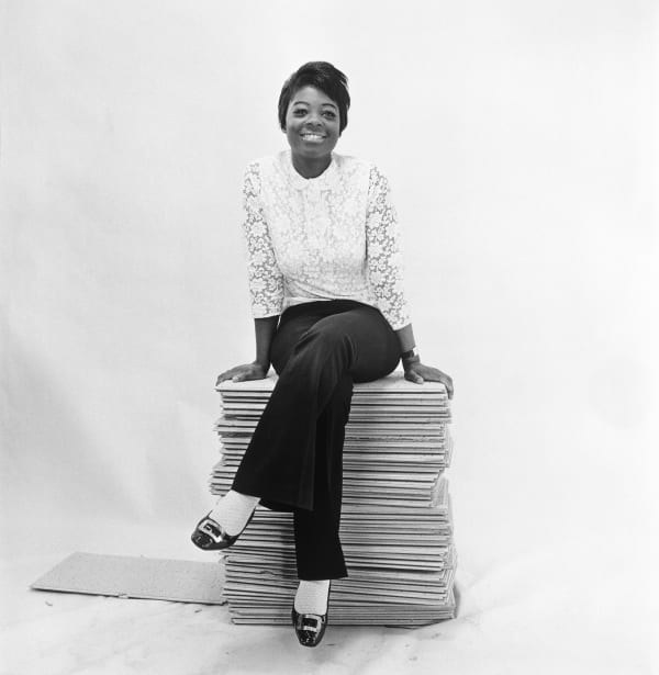 Rosemarie “Funflower” Thompson posing for Drum at the Campbell-Drayton Studio, Gray’s Inn Road, London