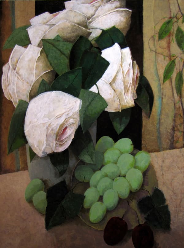 Pierre Lefebvre, Fleurs, raisins, cerises, 2021