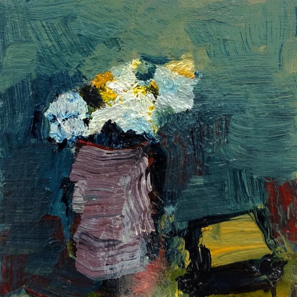 Jennifer Hornyak, Mauve Pot with Yellow Square, 2025