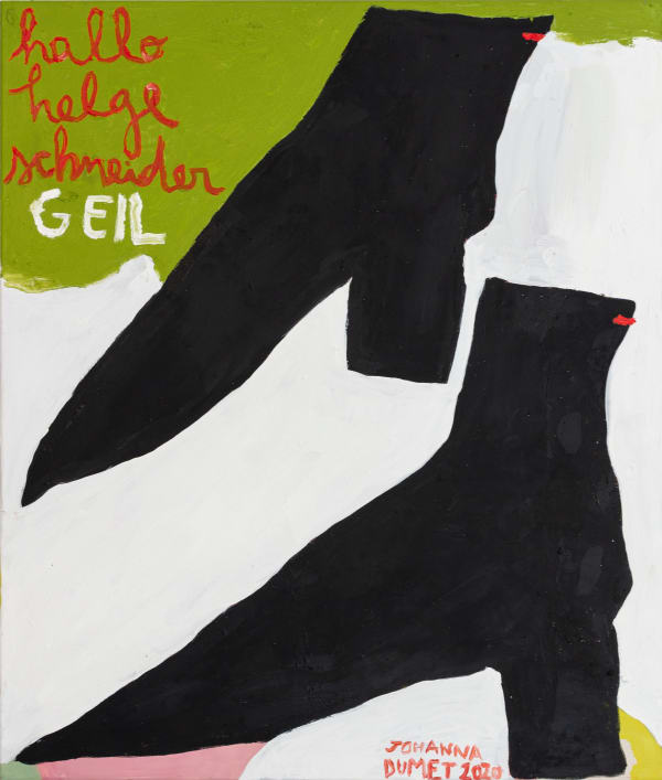 Johanna Dumet, Hello Helge Schneider, 2020, oil on canvas, 100 x 85 cm, 39,37 x 33,46 inch