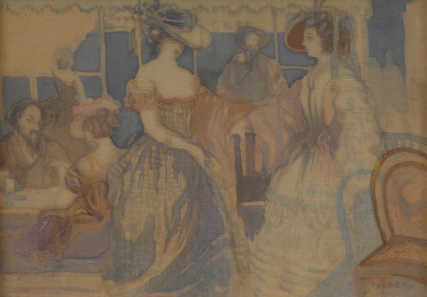 Charles Edward Conder, Élégantes au café, Circa 1900