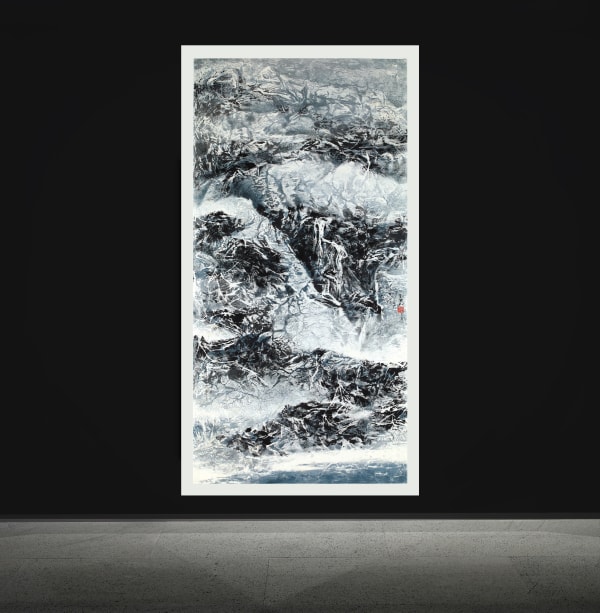 Liu Kuo-Sung 劉國松, Dazzled by the Fairy Mountain 今看仙山目暫明, 2017