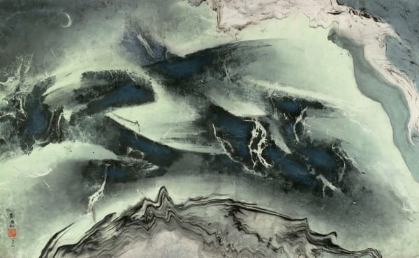 Liu Kuo-Sung 劉國松, Impressions of Green 綠意婆娑, 1976