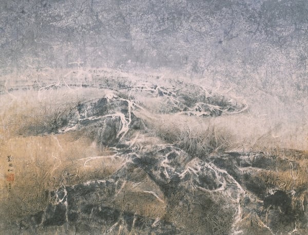 Liu Kuo-Sung 劉國松, A Flurry of Snow 蒙蒙小雪, 2009