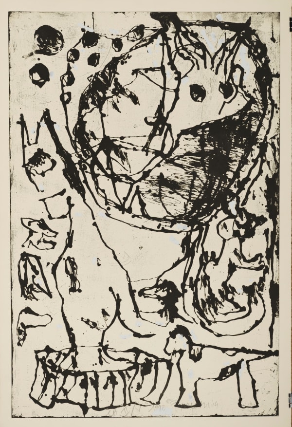 JEAN-PIERRE PINCEMIN Untitled (152), 1991 Épreuve d'artiste (EA 2/5) d'une édition de cinquante épreuves numérotées.Signée, datée, tirée sur vélin d'arches, sur les presses de l'atelier Tanguy Garric, Paris. Aquatinte au sucre sur cuivre rehaussée 124 x 84 cm / 48 7/8 x 33 1/8 in.