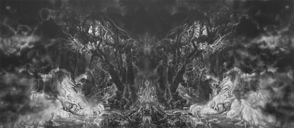 Markus HANSEN, Waldfeuer (d'après ‘Waldlandschaft' de Carl Friedrich Lessing), 2011