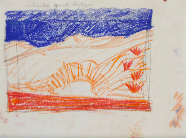 Lisa Ouakil, Esquisse pour Un des visages de la lumière (triptyque), 2024