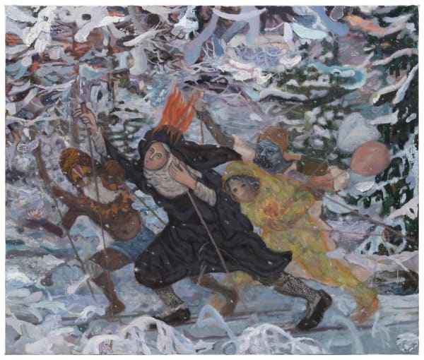 Raisa Raekallio & Misha del Val The Sage, the Nun, the Channeler, and the Philosopher, 2025 Oil on linen 172 x 148 cm 67 3/4 x 58 1/4 in