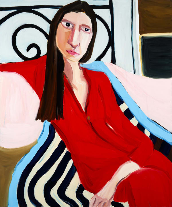 Jenni Hiltunen Woman in a Venetian House, 2022 Oil on canvas 47 1/8h x 39 2/8w in 120.0h x 100.0w cm