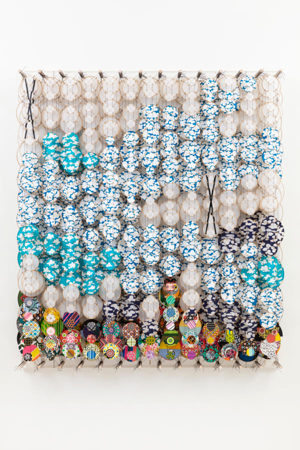 Jacob Hashimoto Dreams No Dreams I, 2024 Acrylic, paper, bamboo, wood and Dacron 53 7/8h x 46 6/8w x 8 2/8d in 137.0h x 119.0w x 21.0d cm