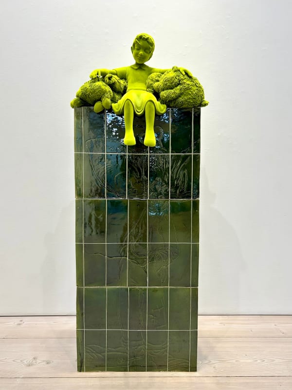 Kim Simonsson Nukkuva tyttö, 2024 Ceramics, Glaze 78 5/8h x 27 4/8w x 19 5/8d in 200.0h x 70.0w x 50.0d cm