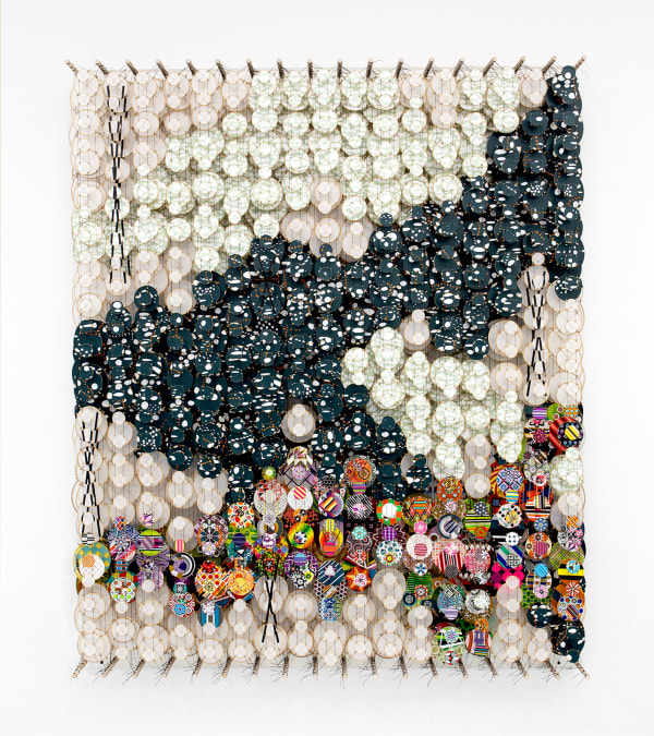 Jacob Hashimoto, The Unspooling, 2024