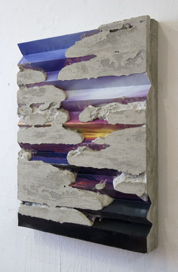 Letha WILSON Headlands Beach Concrete Fold (Dark) Photographie 46 x 35,6 x 5 cm 18 x 14 x 2 inches