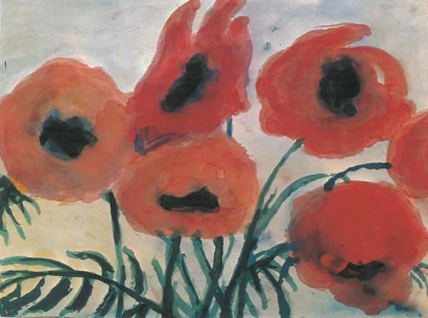 Emil Nolde Klatschmohn, 1954 Aquarell 35,1 x 46,9 cm
