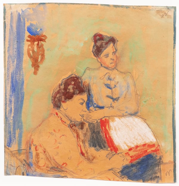 Franz Nölken Zwei Freundinnen, 1903 Aquarell, Pastell und Bleistift 31,5 x 31 cm