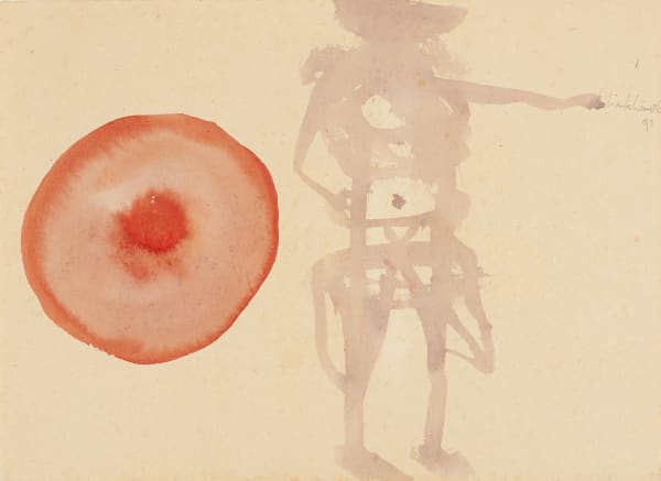 Heini Linkshänder Roter Punkt, 1991 Aquarell auf Papier 22 x 30 cm