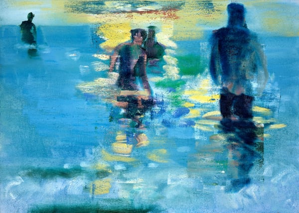 Rainer Fetting Badende (Sylt), 2010 Öl auf Jute 120 x 170 cm