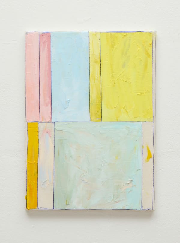 Daniel Hörner ohne Titel (54), 2024 Gouache, Wachs, Vaseline, Pigment auf Nessel 40 x 30 cm