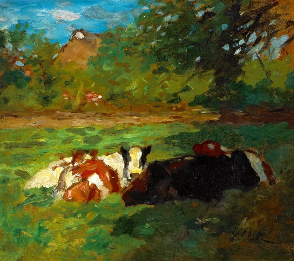Thomas Herbst, Liegende Kühe, um 1890
