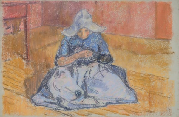 Ivo Hauptmann, Sitzendes Mädchen mit Haube, ca. 1909