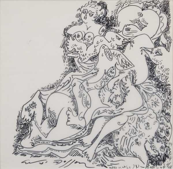 André Masson Jeux d'oiseaux, c. 1965 Felt pen on tracing paper 35 x 35.5 cm (13 ¾ x 14 in.) Signed on the lower left, "André Masson"