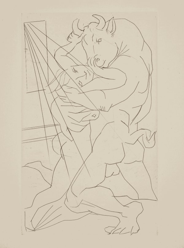 Pablo Picasso, Minotaure embrassant une femme, 1934