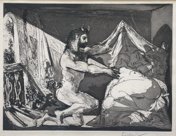 Pablo Picasso, Faune dévoilant un dormeuse (Jupiter et Antiope, d’après Rembrandt), 1936