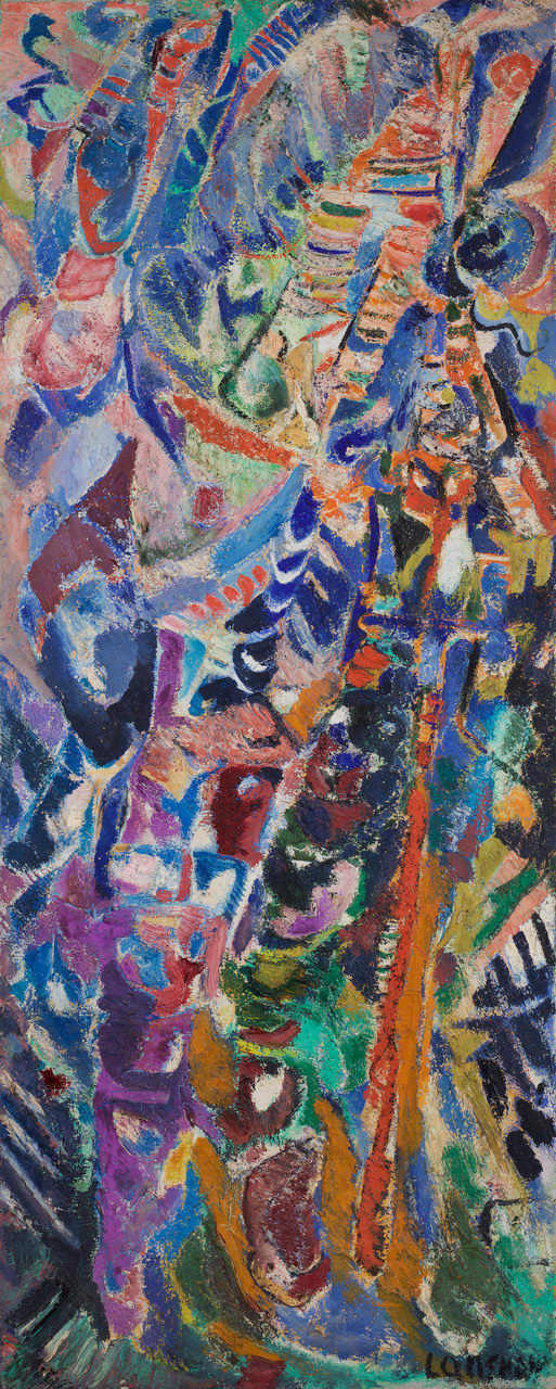 André Lanskoy Expansion du printemps, 1952 Oil on canvas 150 x 60 cm Signed on the lower right, dated and titled on the reverse.