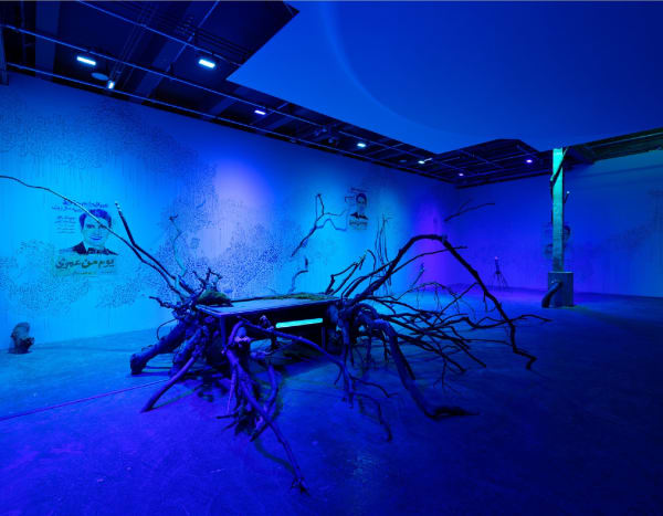 Aïcha Snoussi, Vue de l'exposition "Nous étions mille sous la table" , 2022