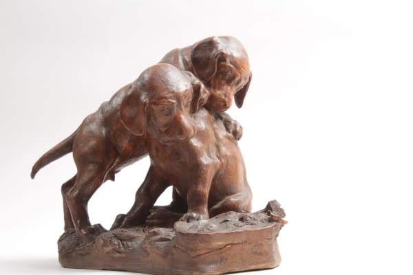 Georges Vacossin - Chiots et papillon