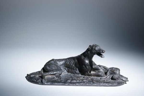 René Paris, Lévrier couché au lièvre, circa 1925