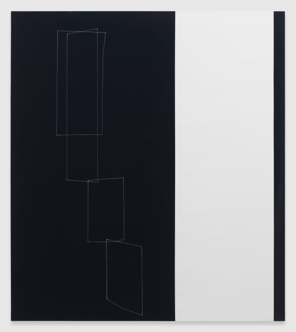 Kate Shepherd, Pinwheel Mask, blackish and whitish, 2024