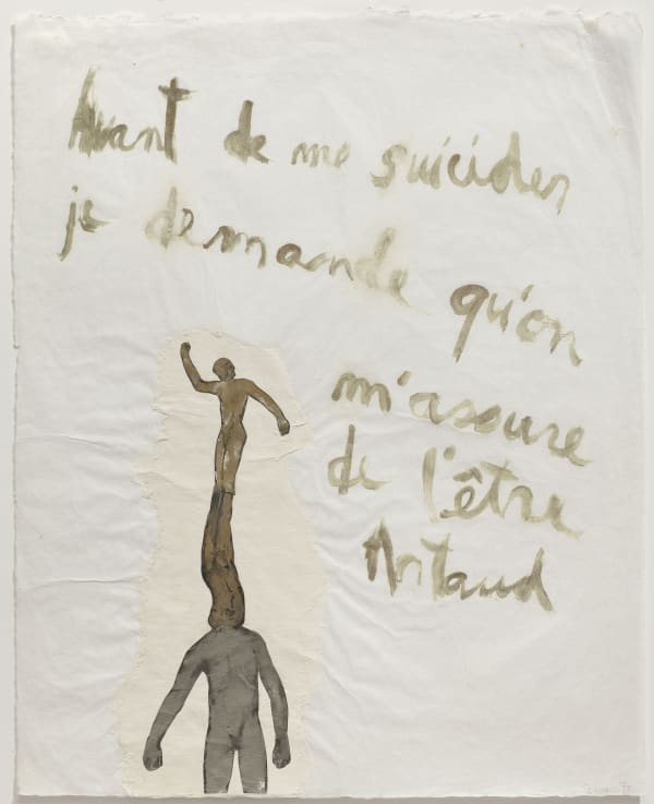 Nancy Spero, Avant de me suicider je demande qu'on m'assure de l'etre Artaud, 1970