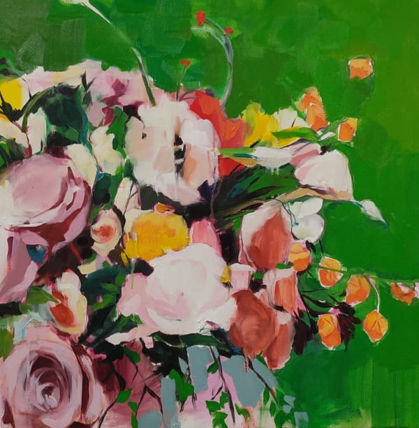 Laura Nieto, Sobre fondo verde, 2024