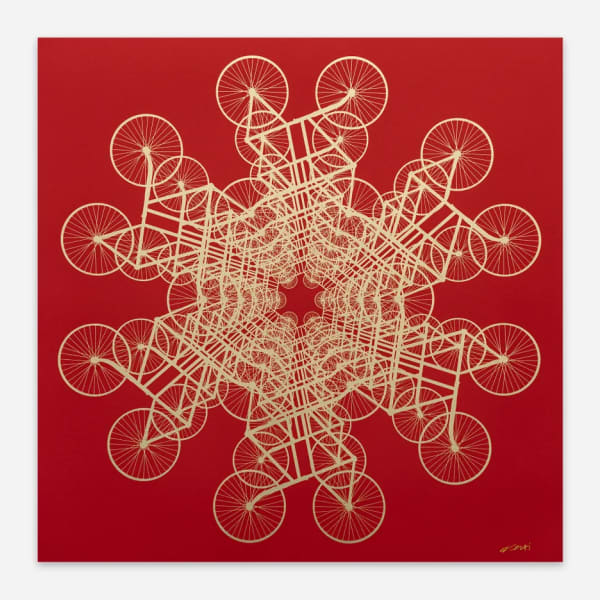 Ai Weiwei, Forever Bicycle (Red & Gold), 2025