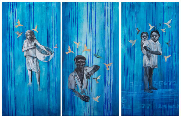 Pascale MONNIN, Hummungbirds tryptich, 2007