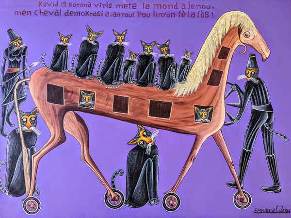 Jean EMMANUEL, A horse named Democracy, 2020