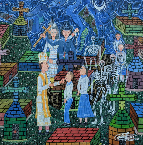 Frantz ZEPHIRIN, La communion au cimetiere, 2021