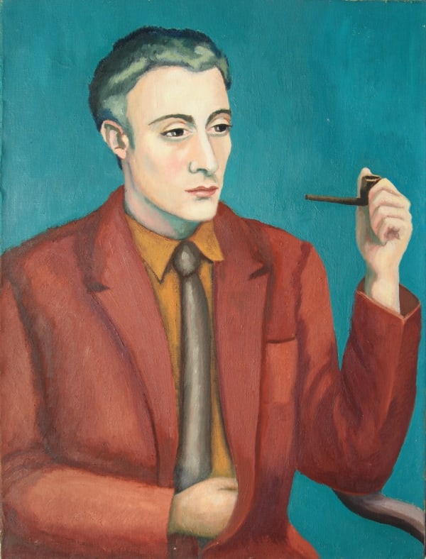 MADELEINE DINÈS, Portrait d’homme à la pipe, c. 1940