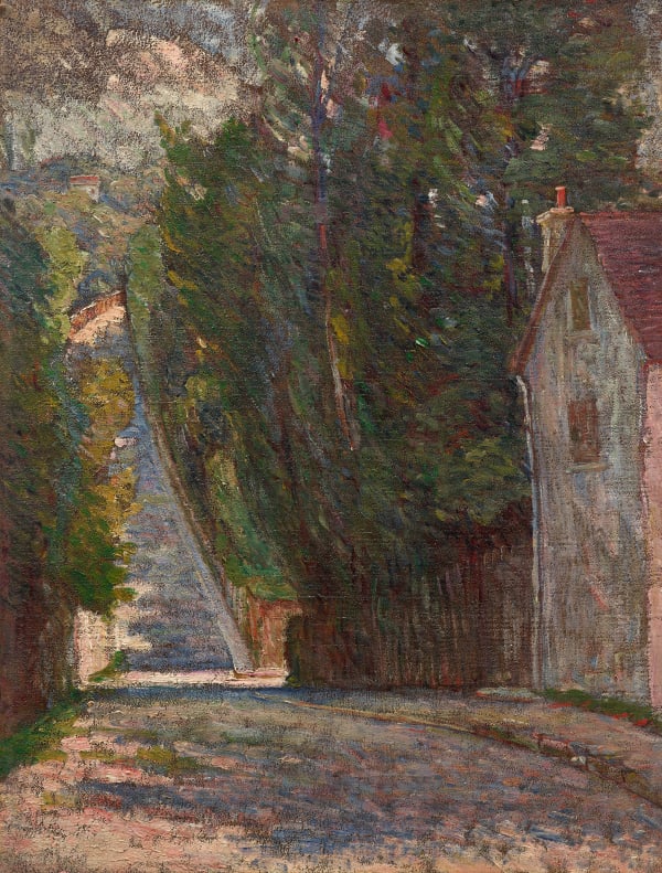 MARIE BRACQUEMOND, Paysage à la ruelle, Circa 1885-1895