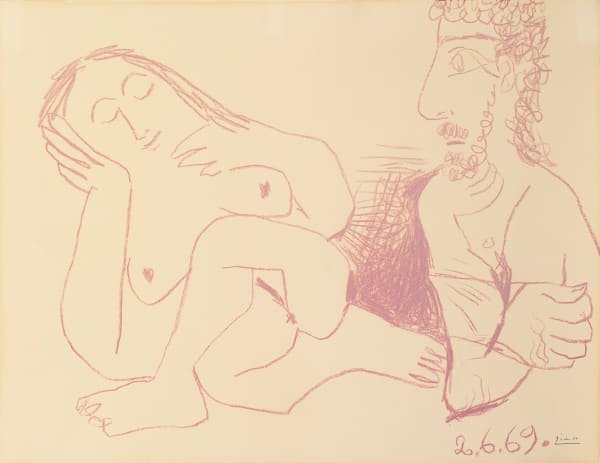 Pablo Picasso, Buste d’homme et femme nus, 1969